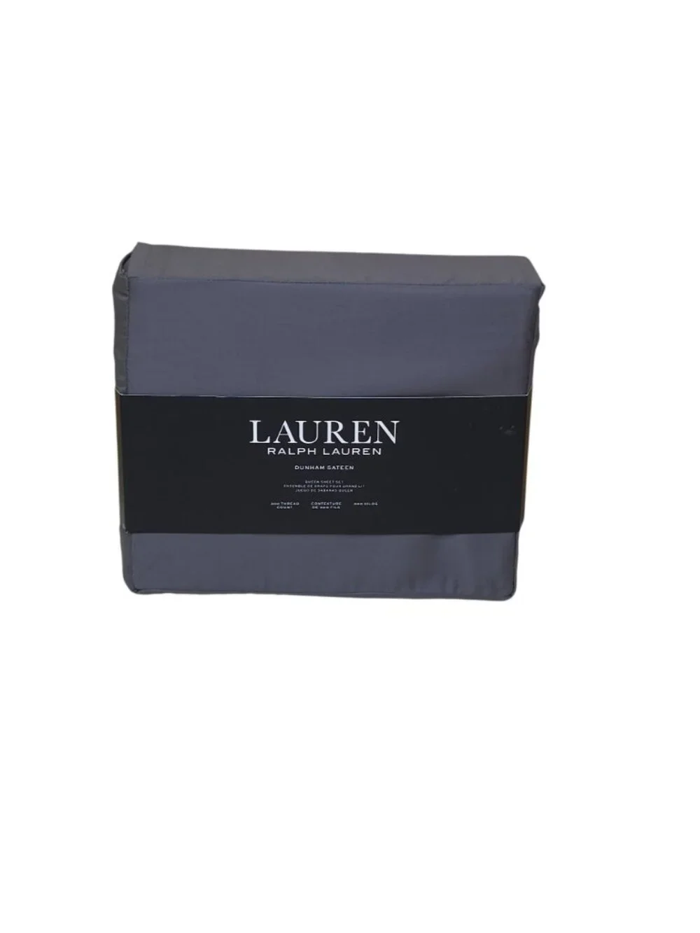 Lauren Ralph Lauren Dunham Sateen Queen Sheet Set Charcoal Gray 300 Thread Count